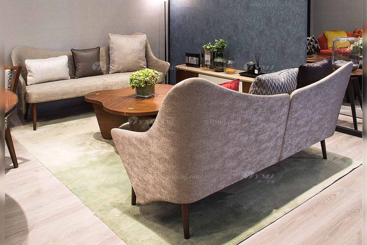 創(chuàng)意別墅會所家具品牌現(xiàn)代極簡北歐客廳家具優(yōu)質布藝沙發(fā)系列