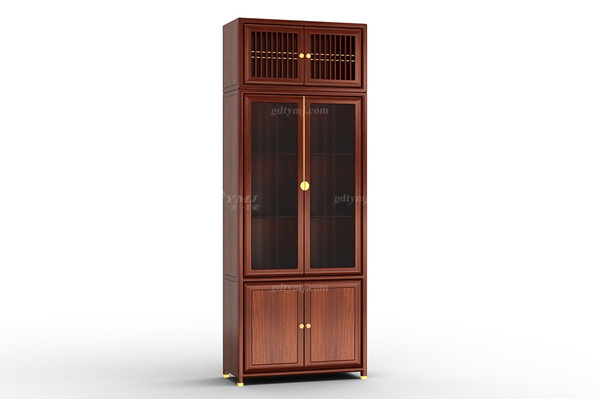 新中式辦公家具風(fēng)格品牌家具高端簡(jiǎn)約時(shí)尚大氣安哥拉紫檀實(shí)木書(shū)柜文件柜金榜題名文件柜邊柜