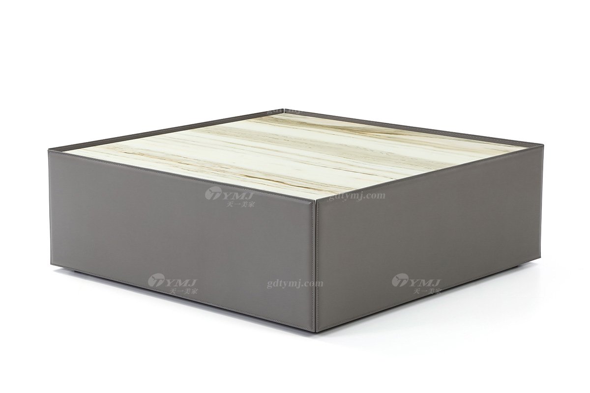 極簡風(fēng)格品牌高級別墅會(huì)所家具現(xiàn)代簡約大理石方茶幾LT1907-1方幾